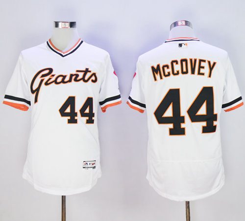 Giants #44 Willie McCovey White Flexbase Authentic Collection Cooperstown Stitched MLB Jersey